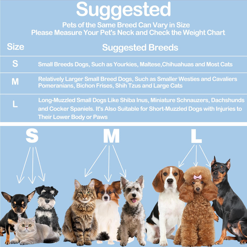 Dog Cone Collar Adjustable After Surgery, Comfortable Dogs Recovery Collar, Adjustable E Collar Alternative to Stop Licking, Protective Dog Neck Collar Plastic Practical Blue (Neck:8"-10")