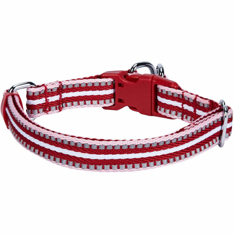 Blueberry Pet Safety Dog Collar with Dual D-Rings | 3M Reflective Multi-Colored Adjustable Collar in Marsala Red and Pink | Soft Nylon Dog Collar for Active Small Dogs - PawsPlanet Australia