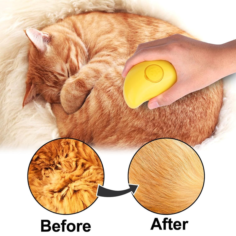 Cat Steam Brush, 3 In1 Spray Cat Brush, Self Cleaning Cat Steamy Brush, Cat Steamy Brush for Massage, Steam Pet Brush for Removing Tangled and Loosse Hair - PawsPlanet Australia