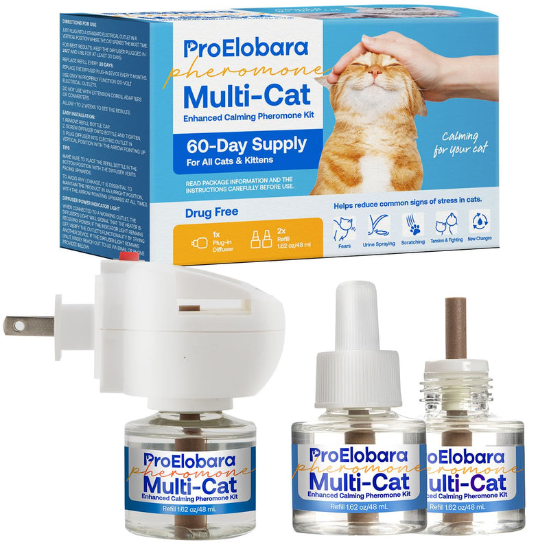 Cat Calming Pheromone Plug Diffuser: Enhanced Multicat Calming Pheromones Diffusers - Multi Cat Calm Anti Anxiety Pheromone Diffuser for Cats Stress Relief - Cats Calm Diffusers 1 Pack/60 Day Supply - PawsPlanet Australia