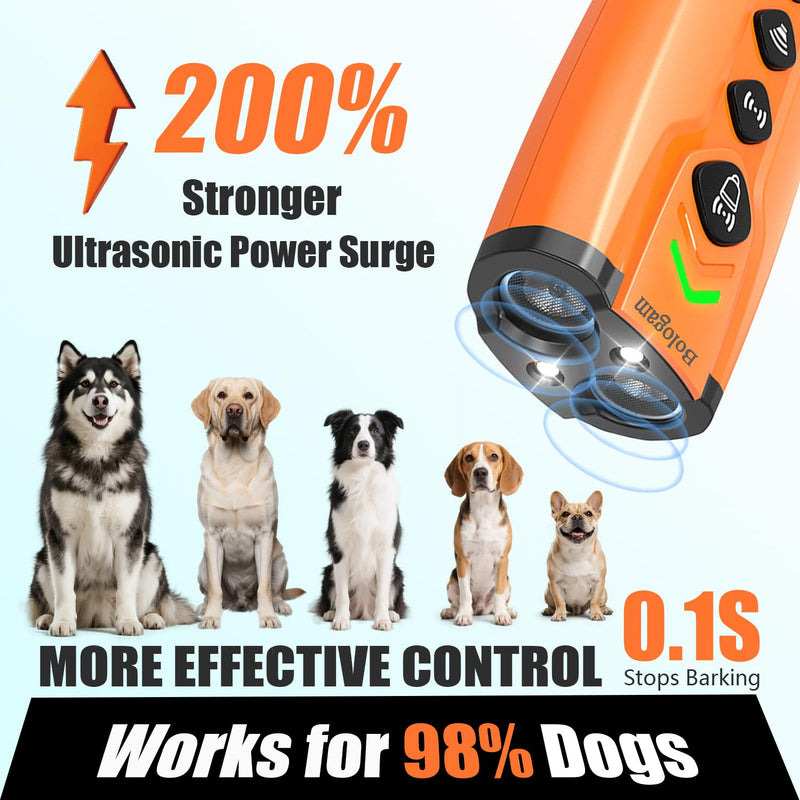 Dog Bark Deterrent Device,Ultrasonic Anti Barking Device,23ft|7modes|Flashlight|Beep,Safe Humane Portable Rechargeable Training Tool For Correcting Behaviors Own Dog/Managing Neighbor'S Barking Dogs