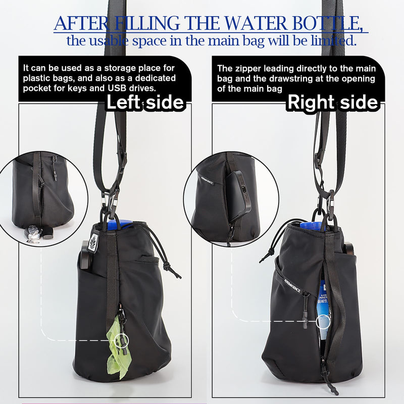 Multi-Function Crossbody Bag - Dog Walking Bag with Built-in Poop Bag Dispenser, Insulated Water Bottle Carrier & Waterproof Treat Pouch, Travel Toiletry Organizer for Pet Training, Hiking, Daily Use