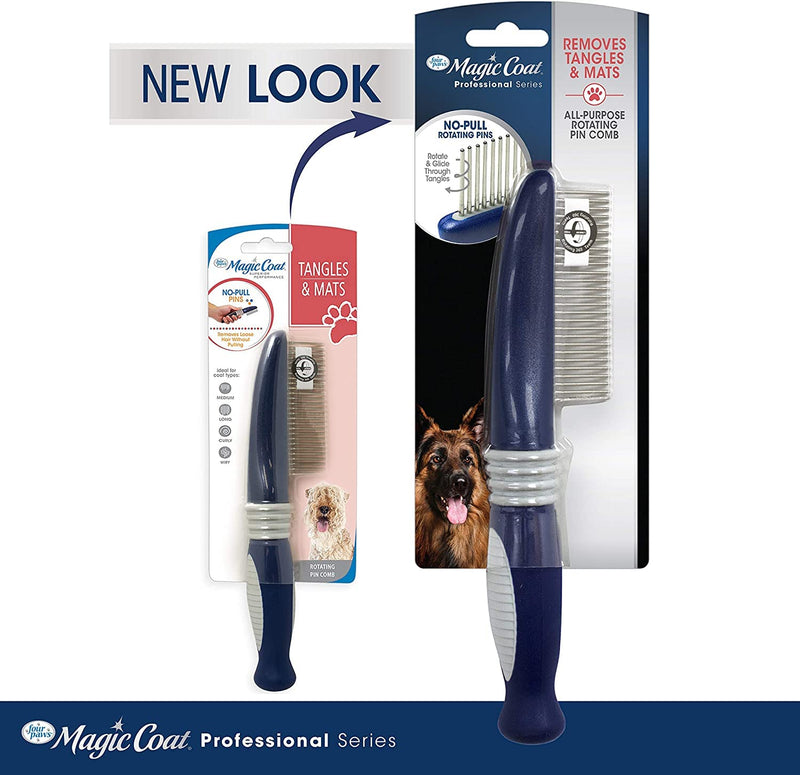Magic Coat Four Paws Comb with Rotating Pins Dog Brush Removes Tangles and Mats - PawsPlanet Australia