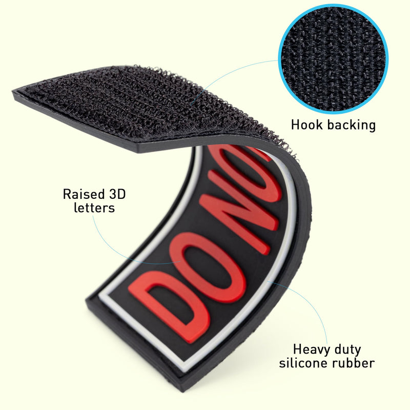 Dogline Do Not Pet Patches for Harness and Vest Removable 3D Rubber Patches with Hook Backing for Small Medium or Large Working Dogs 2" x 6" - Two Patches - PawsPlanet Australia