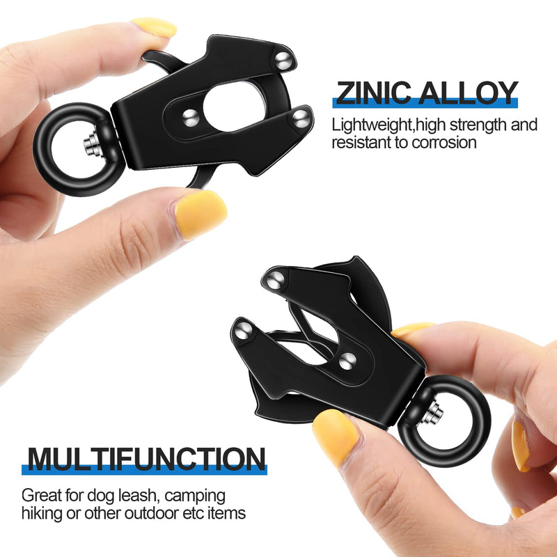 Reginary 2 Pcs Frog Clip Black Dog Leash Clasp 360 Degree Swivel Clip Heavy Duty Quick Release Dog Chain Buckle Frog Cable Leash Buckle for Linking Pet Collar Supplies(Classic) Classic - PawsPlanet Australia
