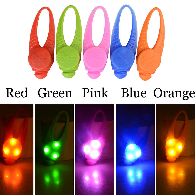 5-Pack LED Light Up Dog Collar Light, Waterproof Dog Cat Pet Safety Strobe Harness Leash Necklace Lights for Large Medium Small Dogs at Night Time Walking Camping Warning Reflective Gear Accessories - PawsPlanet Australia