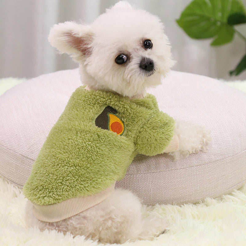 2 Pieces Dog Sweaters Dogs Pajamas Fleece Winter Warm Puppy Pet Coat Soft Sweaters Puppy Clothes for Small Dogs Cats Girls Boys XXS (Avocados, Grapes, XS) Avocados, Grapes - PawsPlanet Australia