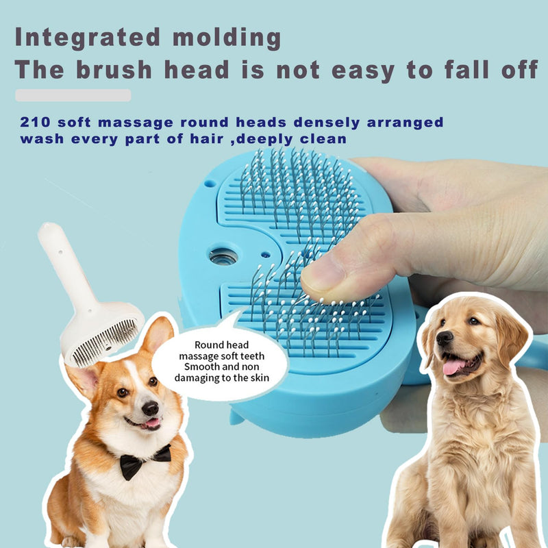 Cat Steam Brush Pet Spray Hair Removal Comb Steam Brush for Shedding & Grooming for Long & Short Haired Pets (2pcs Blue and white) 2pcs Blue and white