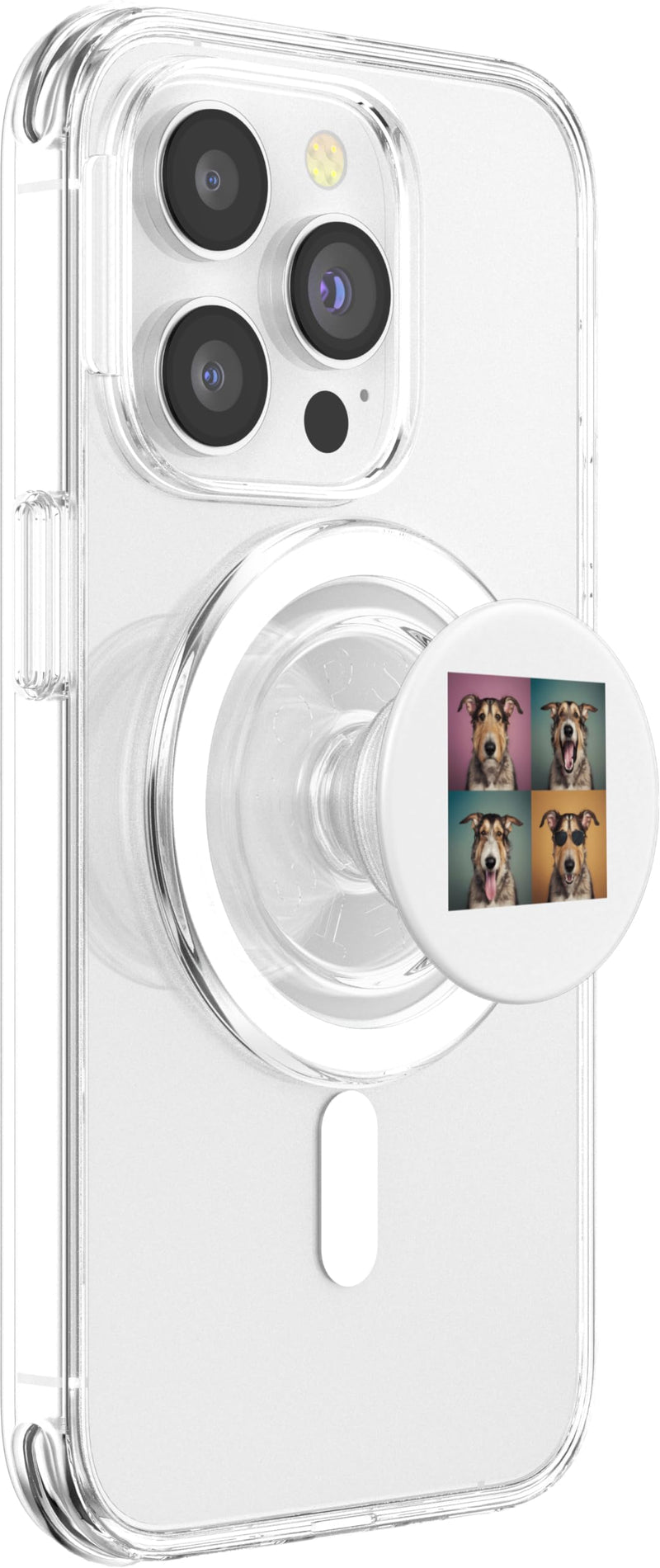 Irish Wolfhound Pet Face Portrait Photobooth With Sunglasses PopSockets PopGrip for MagSafe Magnetic PopGrip