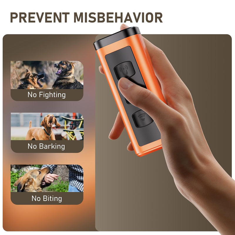 Dog Bark Deterrent Devices Rechargeable Anti-Barking Device for Dogs 50ft Long Range Ultrasonic Correct Your Dog's Bad Behavior at the Push of aButton Better Than Shock Collars or Dog Training Collars 1 Pack Orange - PawsPlanet Australia