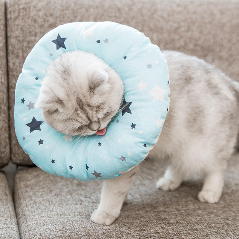 Pet Protective Collar, Soft Cat Protective Collar, Adjustable Cat Collar, Colorful, for Pets, Cats, Dogs, Puppies, Kittens After Surgery and Injuries (Blue)