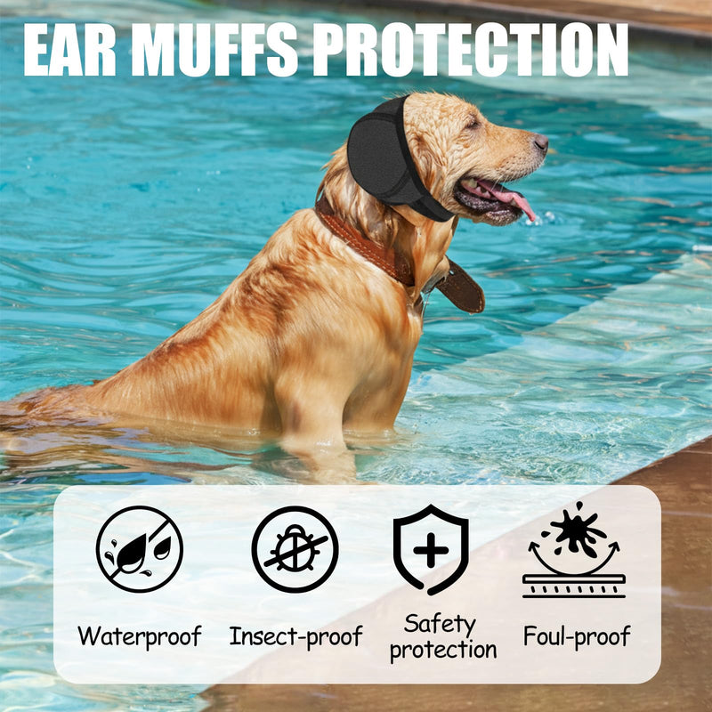 Dog Ear Protection Cover Comfort Dog Ear Muffs Noise Protection Calming Hood Ear Head Wrap Cups Shower Cap (S) S