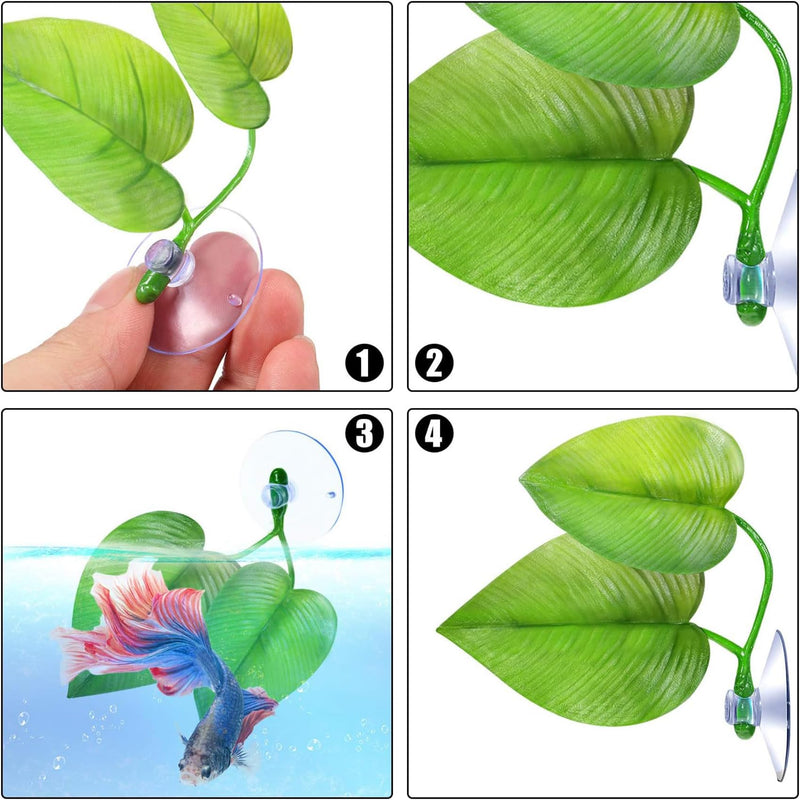 Betta Fish Tank Decorations Aquarium Decor,2 PCS Betta Fish Leaf Hammock,Beta Fish Toy for Sleeping Resting Hiding Playing Breeding - PawsPlanet Australia