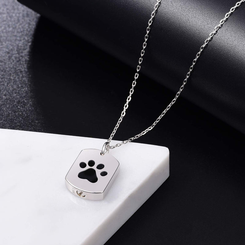 925 Sterling Silver Paw Urn Necklace for Ashes Cremation Jewelry Memorial Keepsake Gifts for Women pet urn for ashes
