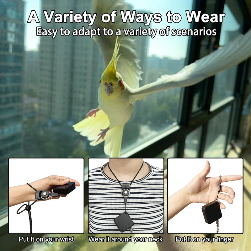 Retractable Bird Leash,Parrot Flying Rope,Anti-Bite Wire Rope Parrot Leash,Adjustable Bird Leash Harness for Training,with 5pcs Alloy Foot Rings,for Budgies,Cockatiels,Crested Cockatoo,Macaws,20ft - PawsPlanet Australia