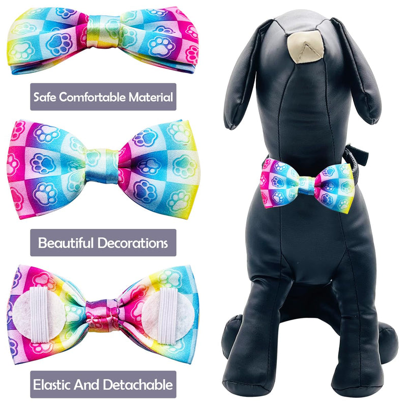 PET SHOW Paw Bone Printed Small Dogs Bowties Collar Charms Bows Attachment Medium Large Puppies Cats Accessories Bulk Slides S/M (3.8*1.8) 50pcs/lot - PawsPlanet Australia