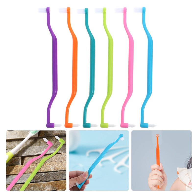 COLLBATH Pack of 12 Double Sided Pet Toothbrushes with Soft Bristles Double Head for Small Dogs and Cats Interdental Cleaning Ergonomic and Gentle Dental Care for Pets