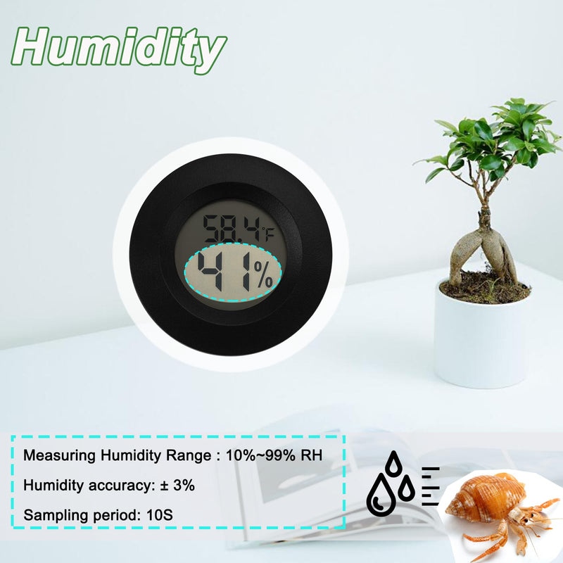 Reptile Thermometer and Humidity Gauge Digtal Terrarium Thermometer Circular Bearded Dragon Cage Accessories Reptile Temp and Humidity Gauge for Leopard Gecko Hermit Crab Gecko Lizard Etc 2pc 2 - PawsPlanet Australia