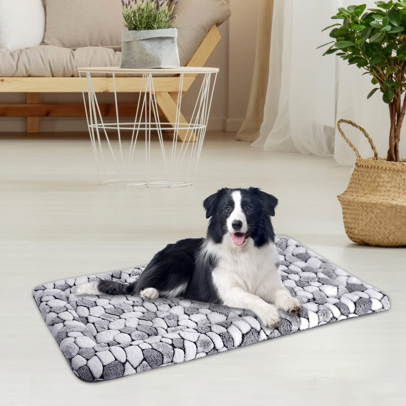 VANKEAN Dog Crate Pad Bed Mat Reversible (Warm & Cool), Soft Pet Sleeping Mat Dog Bed for Crate Suitable for Small to XX-Large Dogs and Cats, Machine Washable Crate Beds, Grey Stone Pattern Large - PawsPlanet Australia