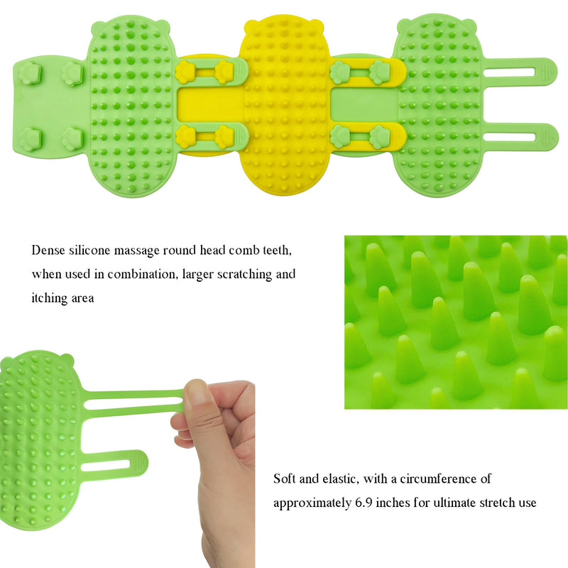 Cat Self Groomer Brush Adjustable Corner Cat Face Itch Scratching Brush Table Leg Silicone Self Massage Comb for Indoor Long and Short Haired Kitten Cats - 2 Pack (Green) Green - PawsPlanet Australia