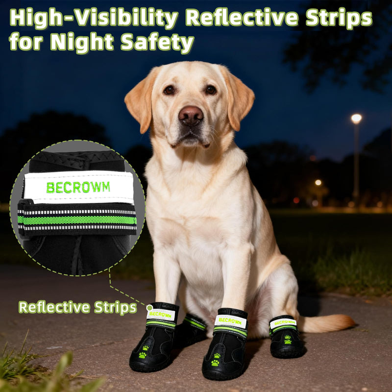 Dog Shoes&Dog Boots for Small,Medium,Large Dogs,Waterproof Non-Slip Shoes for Winter&Hiking,Adjustable Paw Protection, for Dogs(#6(Width 2.76inch) for 55-66 lbs) Black #6 (width 2.76inch) for 55-66 lbs - PawsPlanet Australia