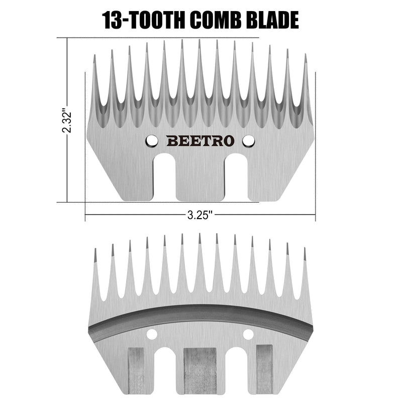 BEETRO Sheep Shears Replacement Blades, Professional Stainless Steel Clipper Blades for Sheep Alpacas Goats and More 13-tooth - PawsPlanet Australia