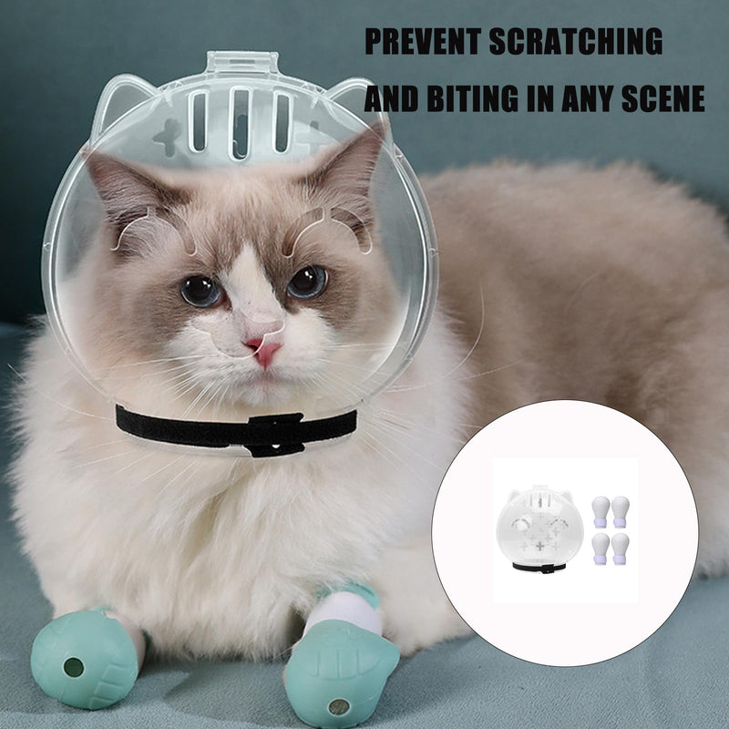 Protective headgear for cats, soft PP muzzle for pets, prevents injuries, licking, scratching, protective mask for cat grooming