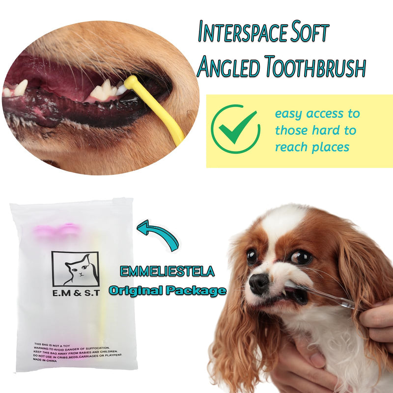 E.M&S.T by Emmeliestella Small Dog & Cat Toothbrush Micro Head, Mini Sized, Cat Dental Care, Pets Toothbrush, Oral Hygiene, Easy to Handle, Deep Clean, Extra Soft Bristles, Independent Packaging 3PCS - PawsPlanet Australia