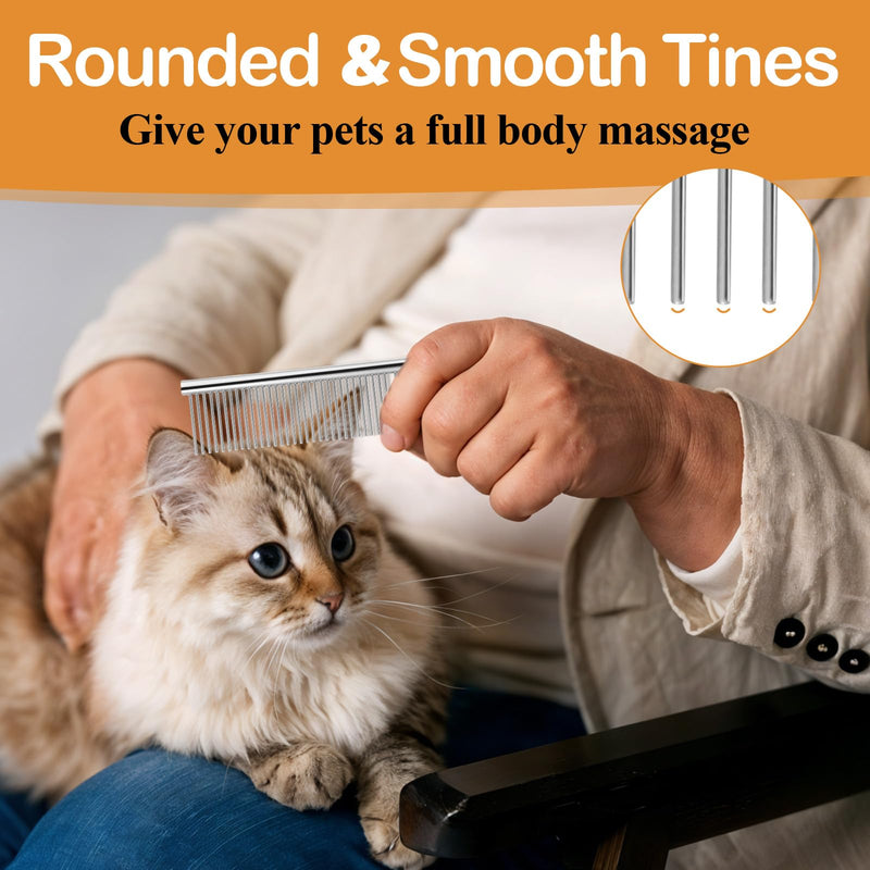 3 PCS Dematting Comb for Dogs Stainless-Steel Dog Comb Lightweight Metal Combs for Dogs Comfortable Dog Grooming Combs Effective Dematting Tool Portable for Cats Pets Knots Loose Hair Removal - PawsPlanet Australia