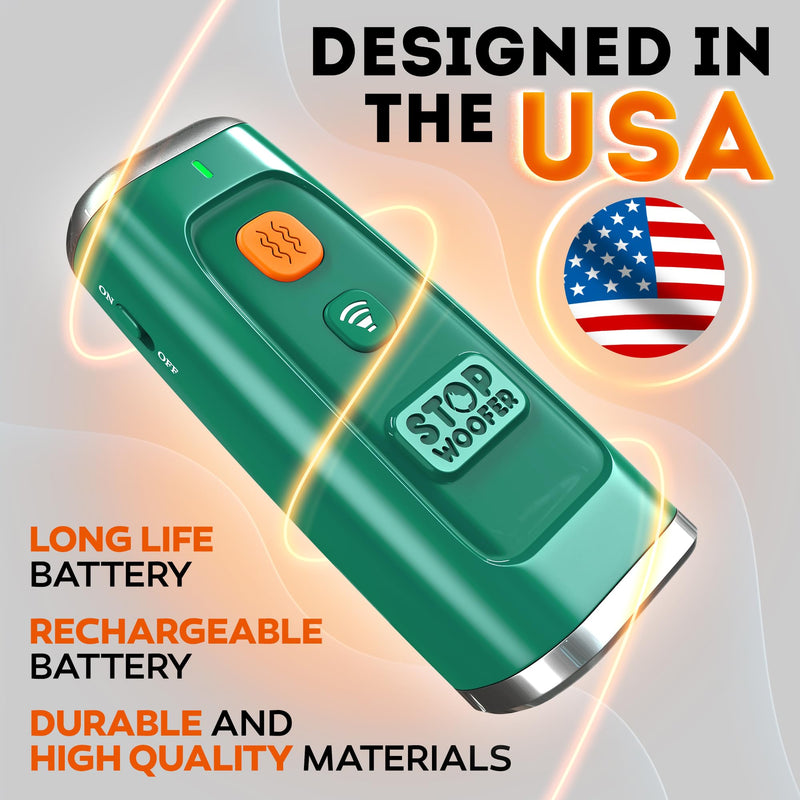 Stop Dog Barking Instantly – Ultrasonic Dog Bark Deterrent Device Humane No-Shock Barking Silencer & Dog Trainer for Indoor & Outdoor Use Effective Bark Control Solution for Small Medium Large Dogs Green