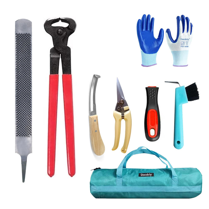 14 Inch Farrier Tools, Professional Farrier Tool Kits Horses Hoof Trimmers Suitable for Hoof Trimming for Horses Cows, Sheep, Donkeys and Other Medium Sized Animals Rasp Hoof Cutter Set