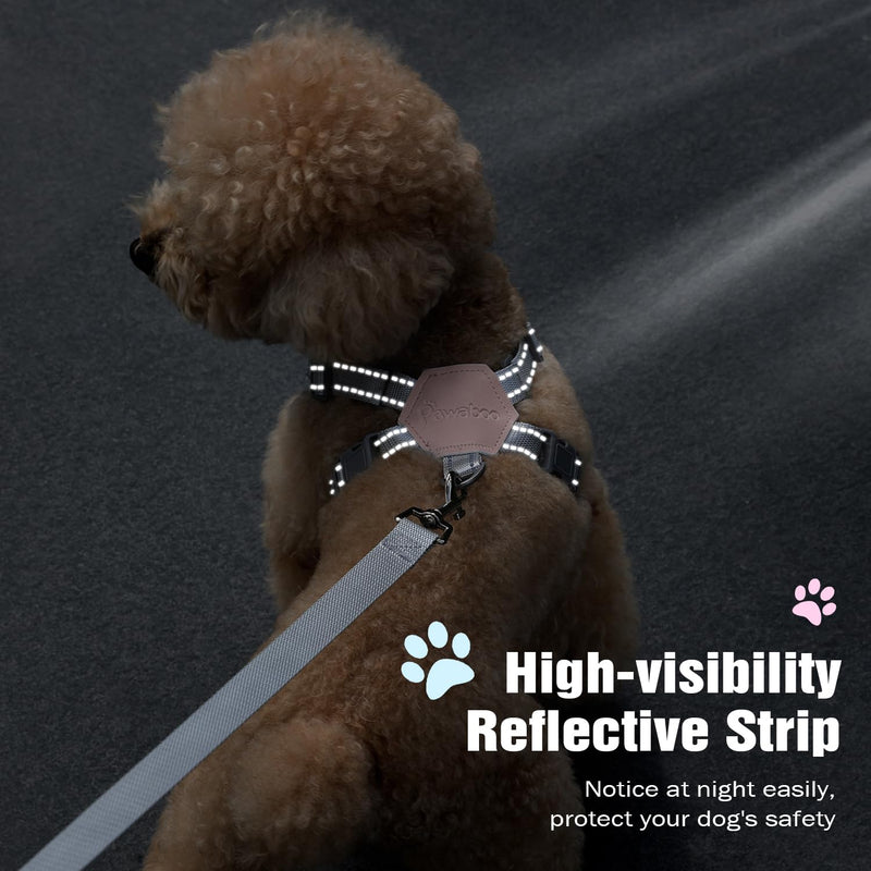 Pawaboo Small Dog Harness and Leash Set, Puppy Harness X-Frame No Pull No Choke, Dog Vest Harness Adjustable for Small Medium Sized Dogs,Soft Breathable Pet Harness for Walking Outing, M, Pink Daisy M(Neck 15.7-18.9" Chest 14.2-23.6") - PawsPlanet Australia