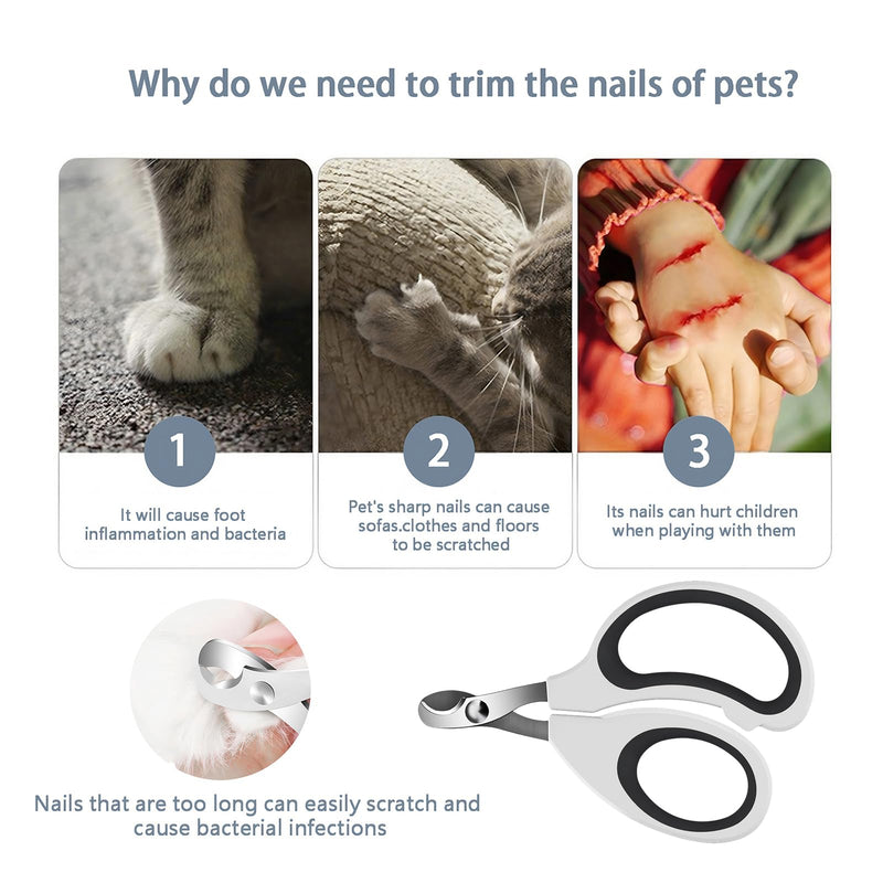 Cats & Dogs Pets Nail Clippers & Trimmers Rabbit Nail Clippers cat Nail Clippers for Indoor Cats cat Claw Clippers with Safety Guard Professional Grooming Tool for Cat Kitten Small Black - PawsPlanet Australia