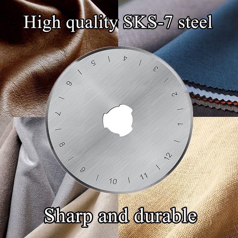 HEADLEY TOOLS 45mm Rotary Cutter Blades 10 Pack Fits Olfa, Fiskars, Replacement Rotary Blade for Arts Crafts Quilting Scrapbooking Sewing, Sharp and Durable 45mm 10pcs