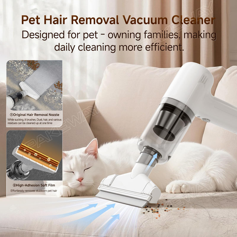 PAKEWAY Handheld Pet Hair Removal Vacuum, Pet Hair Removal Tool, Cat and Dog Hair Remover, Double Filtration, for Furniture, Couch, Carpet, Clothing and Bedding - PawsPlanet Australia