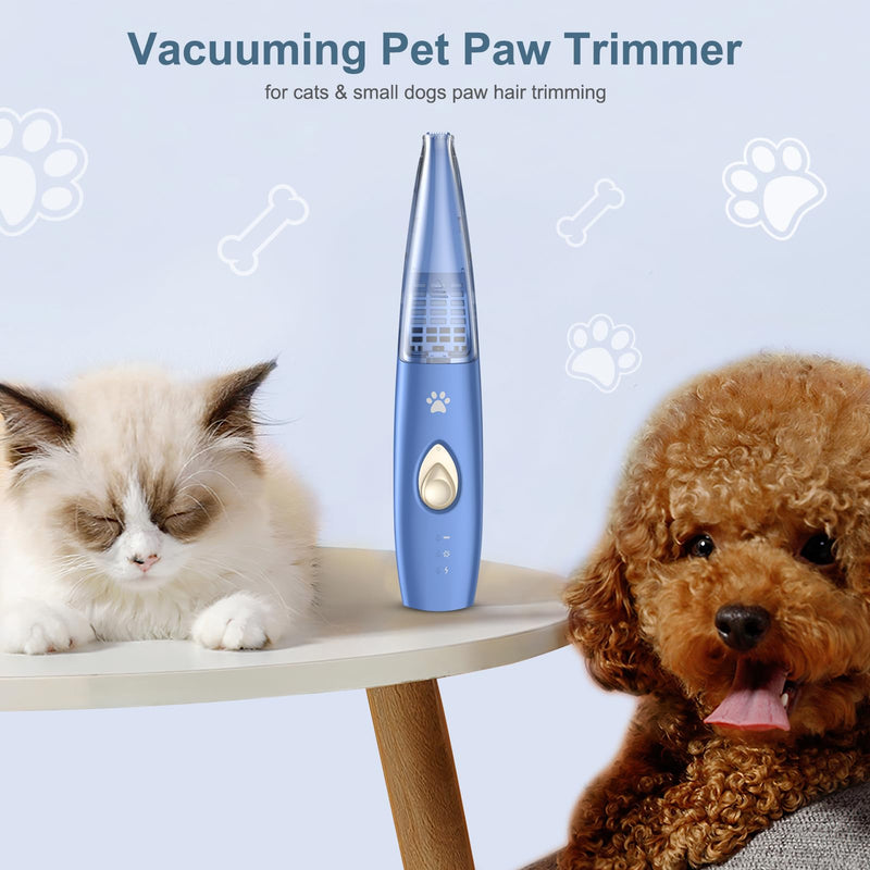 Upgraded Dog Paw Trimmer, Cordless Electric Grooming Clippers, Rechargeable Foot Trimmer Dog Claw Trimmer, Small Pet Shave Trimmer, Cats Hair Paws, Face, Body (Blue) - PawsPlanet Australia