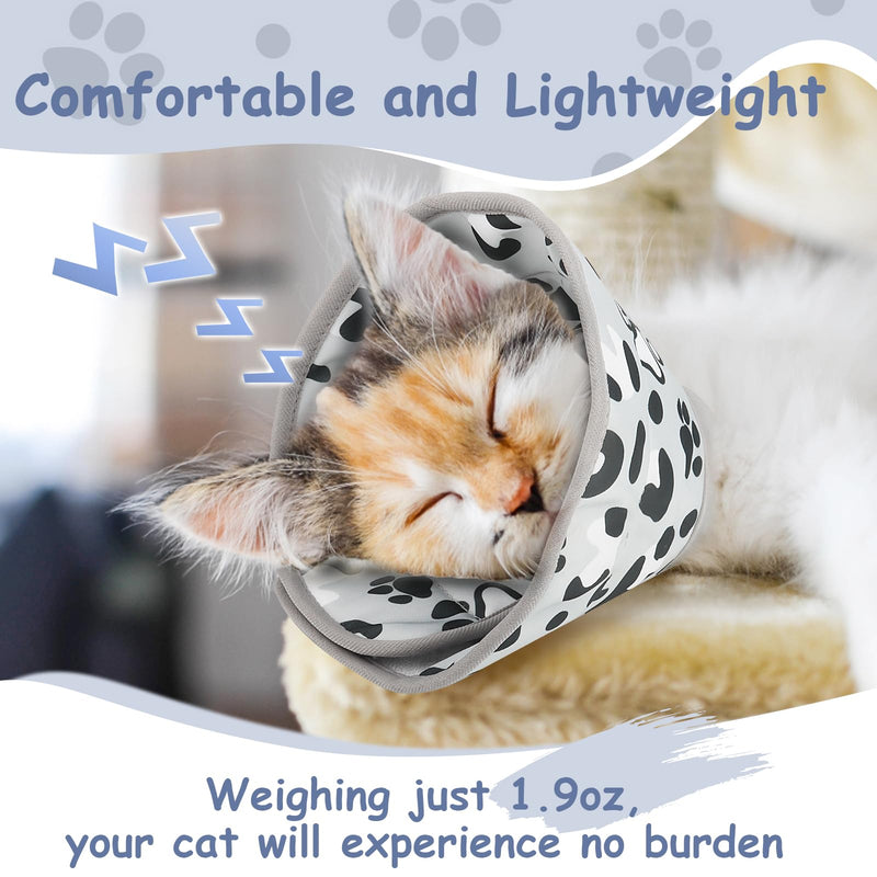 Cat Collar, Soft, Cat Collar, Adjustable Cat Collar, Grey, Polyester, PU, 8-25 cm, Prevents Licking Wounds, Ideal for Long-Term Use