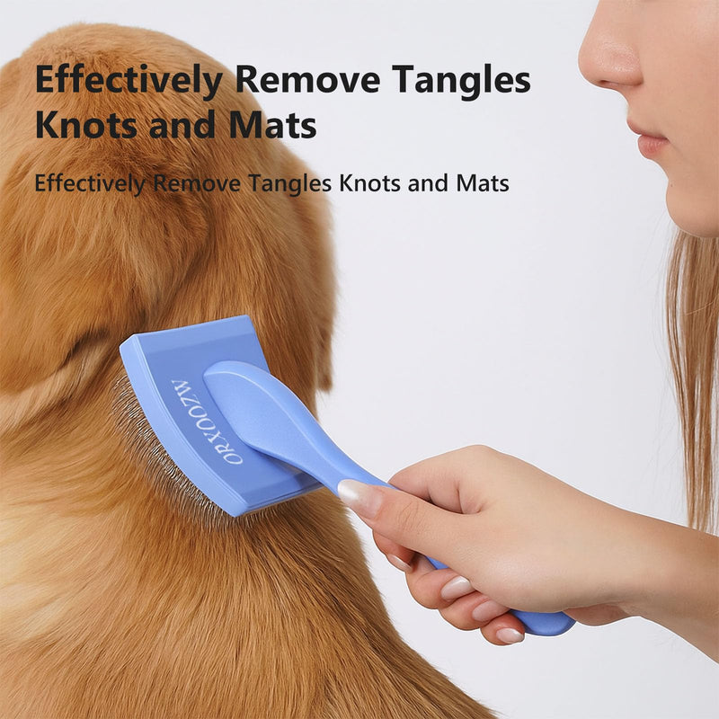 3PCS Slicker Brush for Dogs & Pet Comb,Professional Dog Grooming Brush(Goldendoodles,Poodles,Labra) suitable brush for dogs and cats for Shedding & Haired Pets, Pet Supplies Accessories (Blue) Blue - PawsPlanet Australia