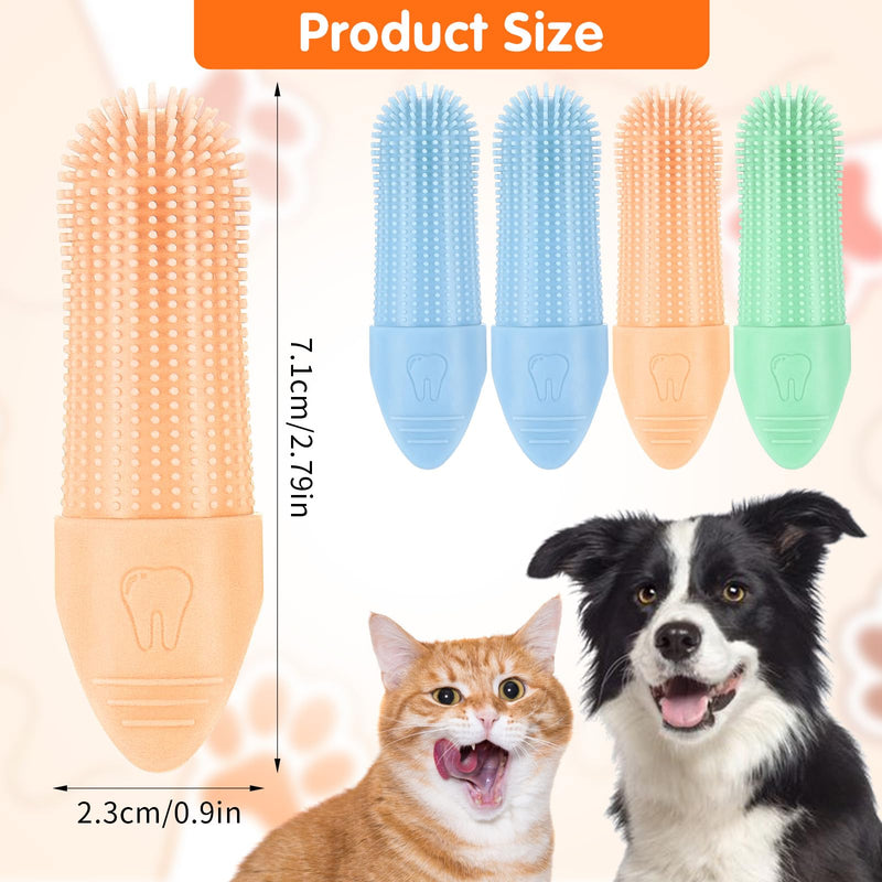4Pcs Dog Toothbrush, Dog Toothbrush Finger for Cats and Dogs, 360° Cleaning Finger Toothbrush for Dogs, Food Grade Silicone Dog Finger Toothbrush Fits Most Fingers - PawsPlanet Australia