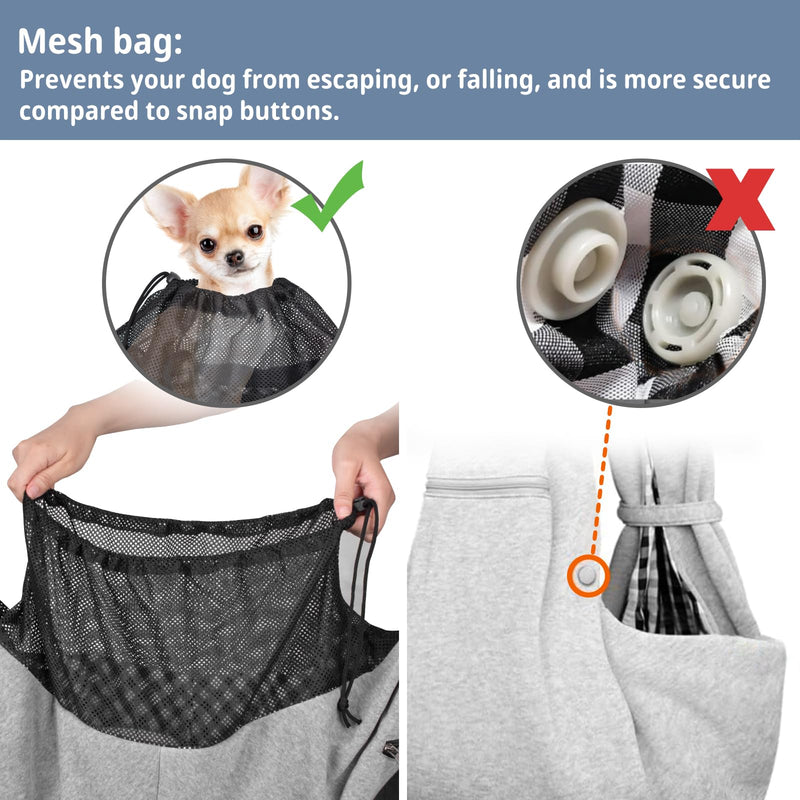 CUBY Dog and Cat Sling Carrier - Small Dog Carrier Sling with Adjust Strap & Zip Pocket, Hands Free Soft Dog Slings for Small Dogs Cats Puppy Pets Outdoor Travel Safety Purse Bag (Silver Grey) Navy Blue Adjust strap 1.0