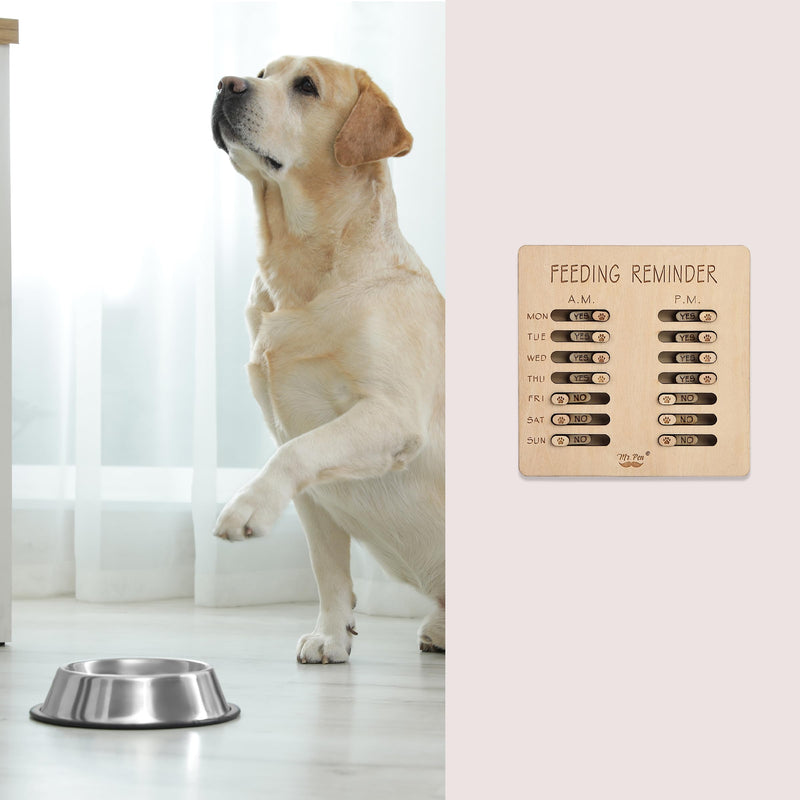 Mr. Pen- Dog Feeding Reminder, Wooden, AM/PM Daily Indication Chart, Pet Feeding Reminder, Dog Feeding Chart, Cat Feeding Chart, Pet Feeding Tracker, Feeding Chart Dog, Dog Feed Tracker - PawsPlanet Australia
