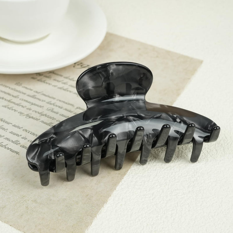 MAORULU Large Acetate Hair Claws - Premium Durable 4 Inch No-Slip Claw Clips for Thick Thin Hair | 1 Piece (Gray Marble) Gray Marble - PawsPlanet Australia