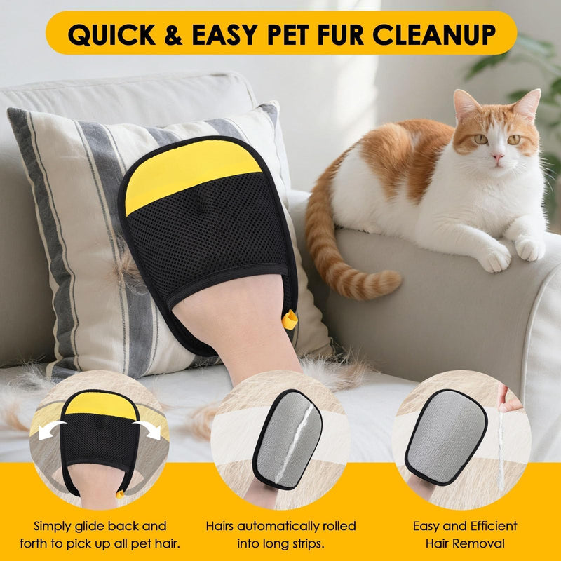 SAWMONG 2Pcs Pet Hair Removal Glove, Fan-Shaped Pet Hair Remover Glove Newly Upgraded, Removing Shed Pet Hair from Dogs & Cat, Reusable Pet Hair Removal Tool for Couch,Furniture, Carpet, Clothes - PawsPlanet Australia
