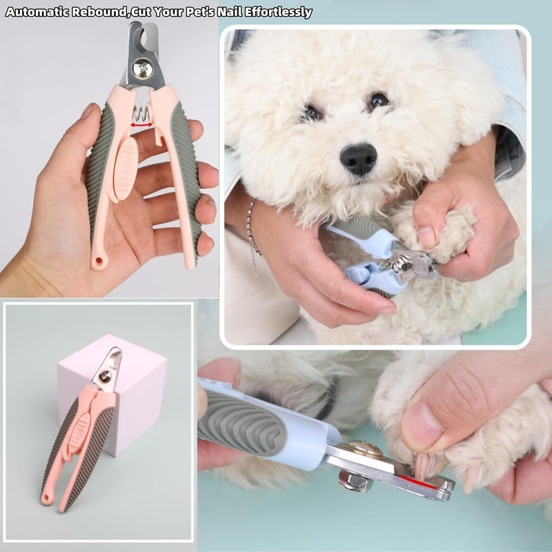 Pet Grooming Tool Kit including 3 in 1 Professional Shedding Brush & Nail Clippers with Storage Bag for All Breeds and Sizes of Dogs and Cats, Pink, Promotes Healthy Skin and Claws - PawsPlanet Australia