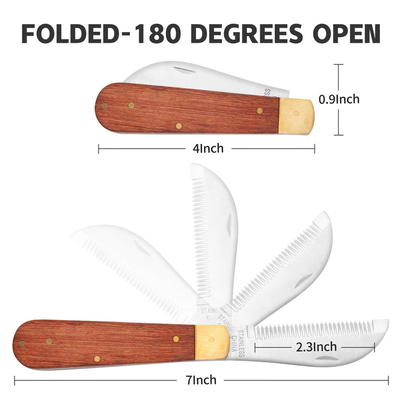 Hand Stripping Tools for Horse Dog Grooming Shedding Blade Stripping for Horse Bot Eggs,Right Handed Fold Up Design