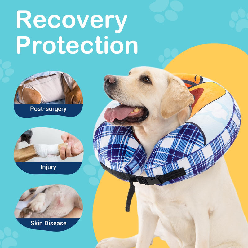 Avont Inflatable Dog Cone Collar After Surgery, Soft Dog Donut Collar to Stop Licking, E Collar Cone Alternative for Small Medium Large Dogs -Cowboy(L) Cowboy - PawsPlanet Australia