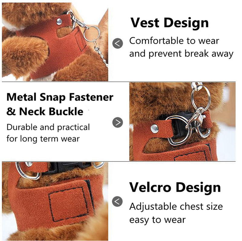 3 Pack Squirrel Harness and Leash Set - Adjustable Traction Rope Strap Anti-Biting Chain,Small Animal Training Walking Vest Leash for Squirrel Gerbil Chinchilla Rat (3 Pack (S/M/L),Brown) 3 Pack (S/M/L) Brown - PawsPlanet Australia