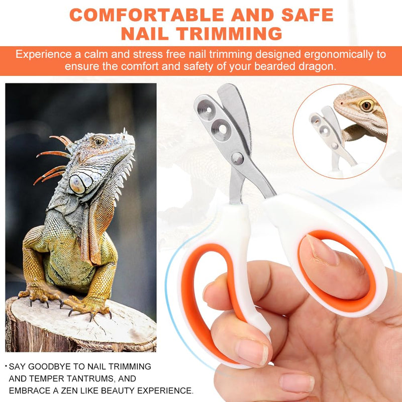Bearded Dragon Nail Clippers, Stainless Steel Cat Nails Trimmer, Small Animal Nail Clippers for Birds Hamsters Rabbits Chameleon, Bearded Dragon Supplies Professional Claw Trimmers(Orange) - PawsPlanet Australia