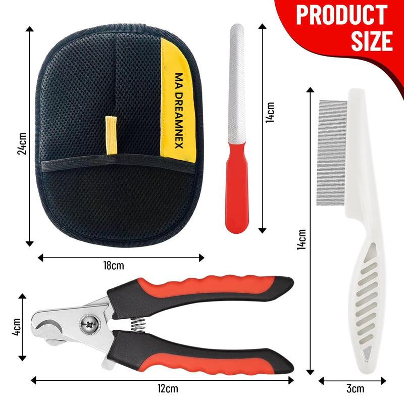 Pet Hair Remover Glove - 4-in-1 Grooming Kit with Hair Removal Glove, Nail Clippers, Comb & File - Dog & Cat Grooming Tools for Furniture, Clothes & Fur” - PawsPlanet Australia