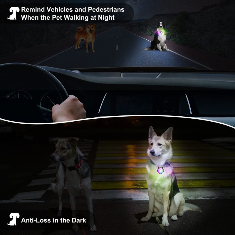 Dog Collar Light, 4 Modes Dog Lights for Night Walking, Rechargeable Dog Collar Lights for Nighttime Clip on, IP68 Waterproof Dog Light Black - PawsPlanet Australia